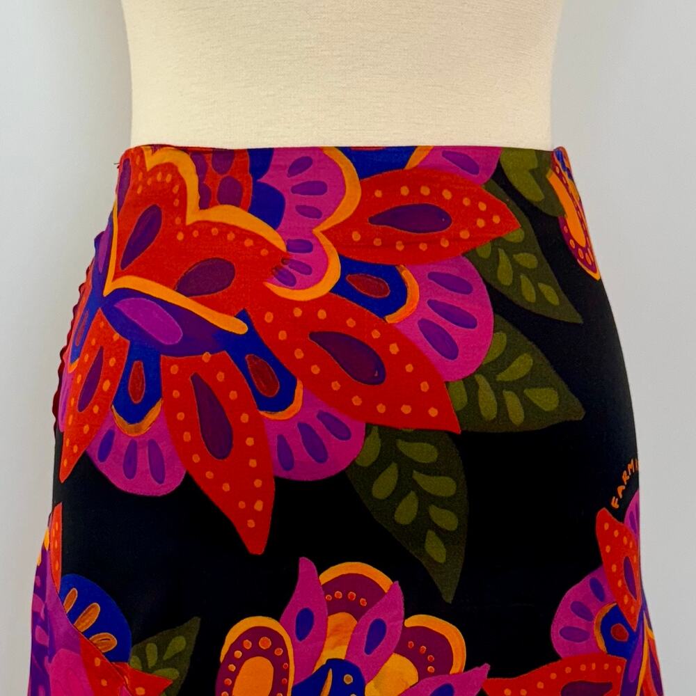 Farm Rio Floral Multi-Color Mini Skirt A-Line XXS - Picture 2 of 9